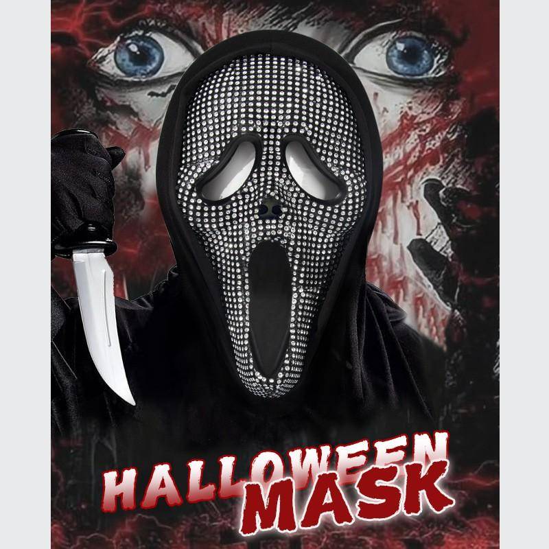 Halloween Bling Ghost Face Mask Cosplay Masquerade Party Costume Props cm