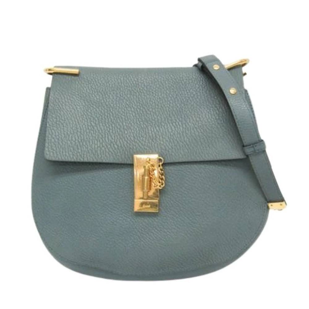 Chloé Pre-owned Pre-owned Drew Shoulder Bag - Vintage - Dame - Blå - ONE SIZE - Uld