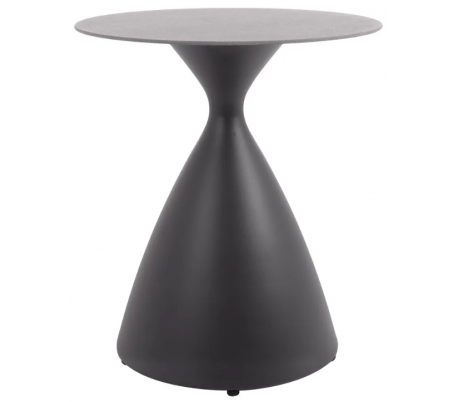 Nadia Lounge havebord i aluminium og glas H50 x Ø45 cm - Antracit/Mørkegrå sten