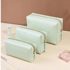 1PC Portable Large Capacity PU Leather Toiletry Bag Women Travel Bag Washing Shower Makeup Organizer Retro Wristlet Handbag Cosmetic Case - Multicolor - Multi-size