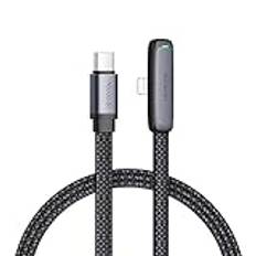 mcdodo 36 W USB C till Lightning-kabel 1,8 m USB C kort 90 graders nylon USB C snabb för iPhone 14, 13, 12, 11, XS, XSMax, XR,X 8 Plus, 7 Plus, 6s, 6s Plus, 6,6 Plus, iPad