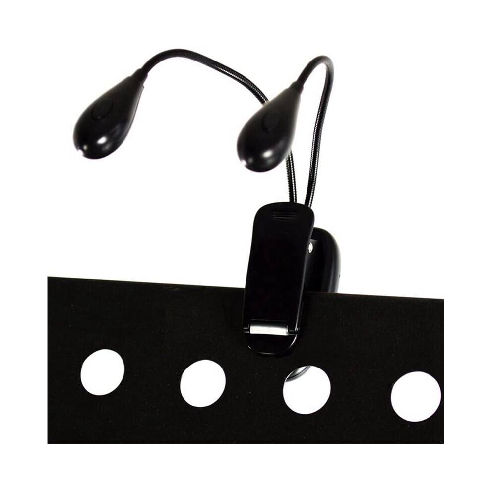 16 St Musikställ Light Clip på LED Book Lights Dual Arm Reading Lights för Böcker i Sängen 360 Graders Justerbar Klämma