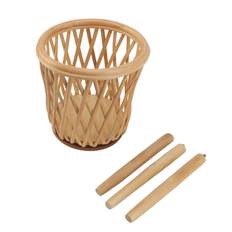 Basket Plant Stand Flower Pot Stand Wooden Modern Floor Standing Flower Planter Holder for Living