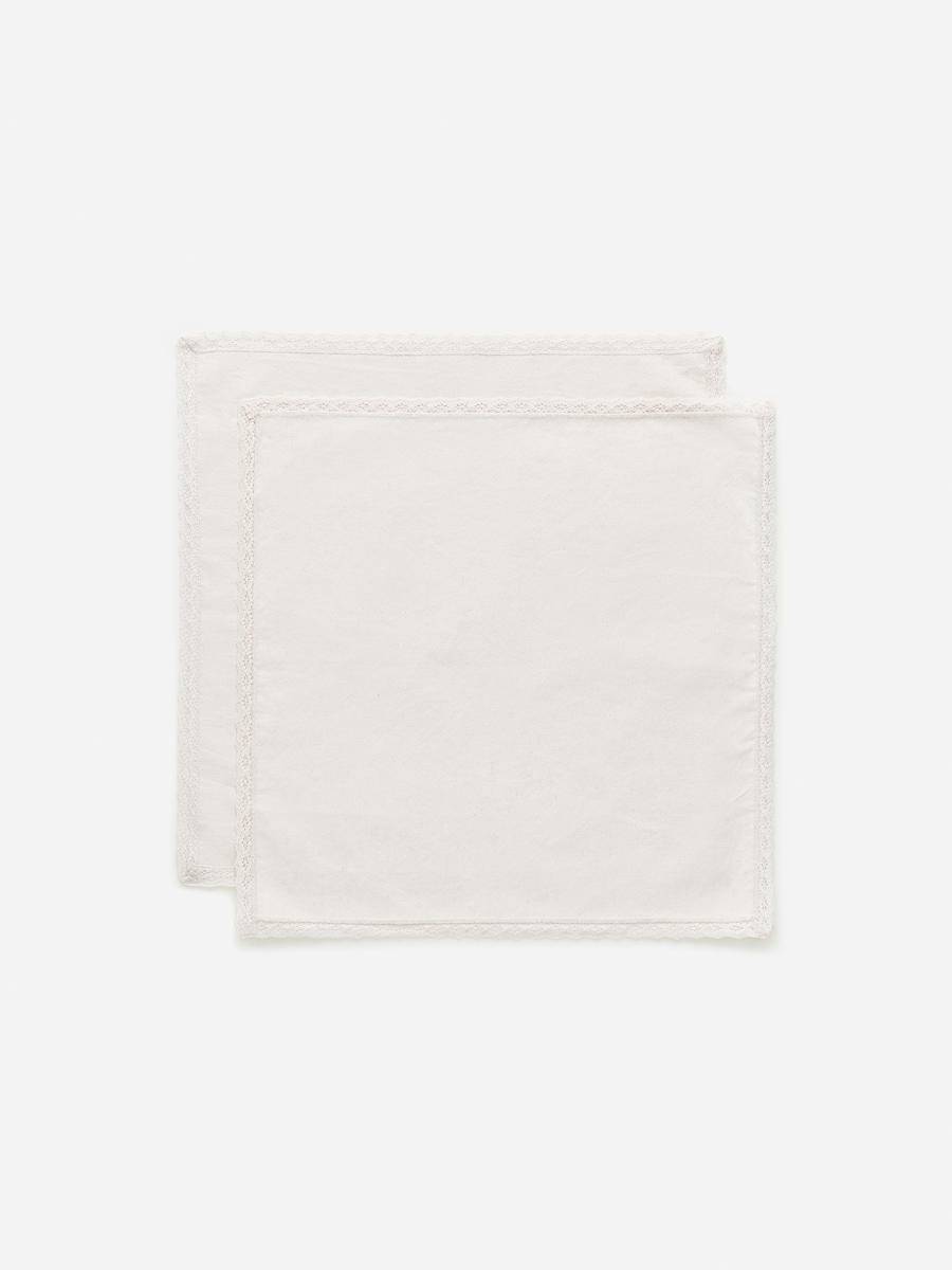 ARKET Servetter Med Spetskanter, 2-pack -Vit, 45x45