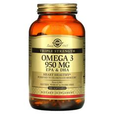 Solgar, Omega-3, EPA & DHA, triple strength, 950 mg, 100 softgels