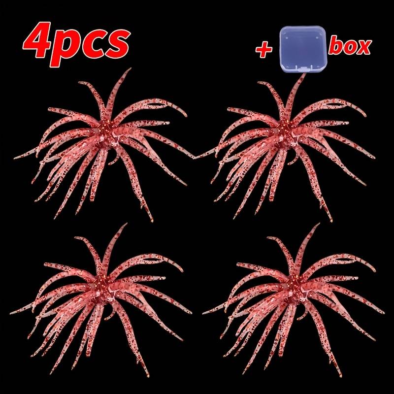 TEMU 4pcs/box Sea Soft Bait, Multiple Colors , High Elasticity And Tear Resistance, Swimming Posture And Palatability, , Lure Soft Worm Fake Bait, Compatible With Fishing Rig