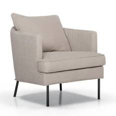 Fåtölj Julia Lux - tyg Caleido light grey/svarta metallben no. 150