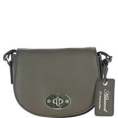 &apos;Borsa della Moda&apos; Real Leather Saddle Crossbody Bag: 63753 Olive