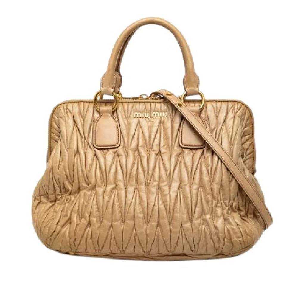 Miu Miu Pre-owned Pre-owned Quilted Satchel - Vintage - Dame - Beige - ONE SIZE - Uld