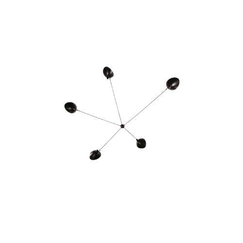 Spider 5 Fixed Arms Væglampe Sort.