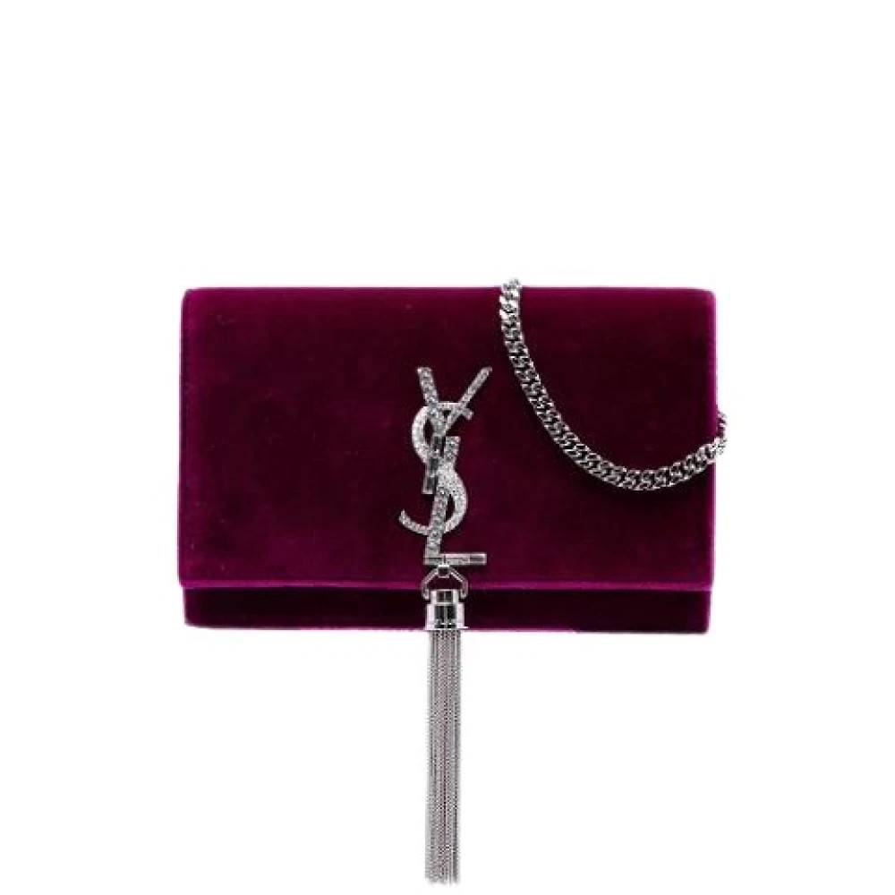 Yves Saint Laurent Vintage Pre-owned Kate Skuldertaske - Vintage - Dame - Lilla - ONE SIZE - Uld