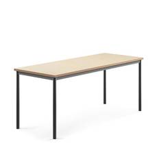 Bord SONITUS, 1800x700x720 mm, stativ antracitgrå, ljuddämpande linoleum, beige