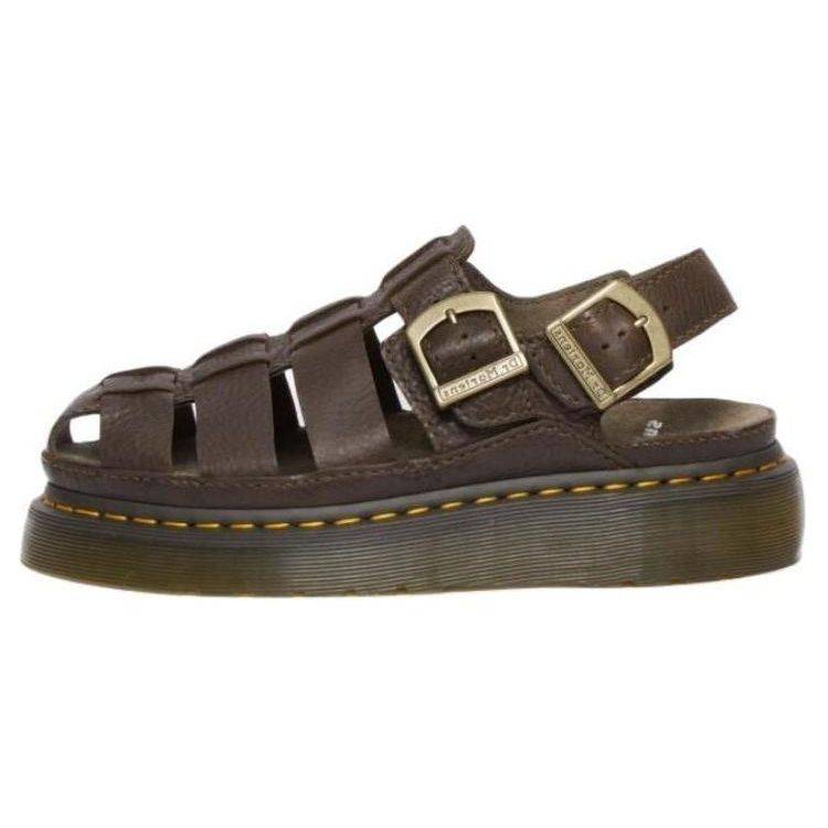 Dr. Martens Leather Versatile Comfortable Roman Sandals Women sandals Brown 31524201 38