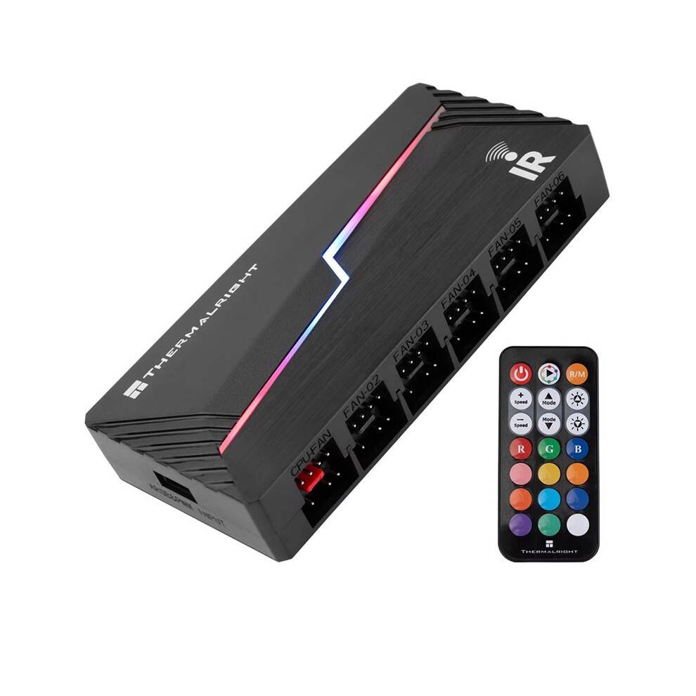 Thermalright TL- ARGB and FAN HUB X12 IR Fan PWM HUB X12 IR,Included Remote Control/Supports 4 PIN PWM + 3 PIN + 5V ARGB