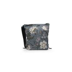 Ceannis Flower Linen Shoulder bag Blue