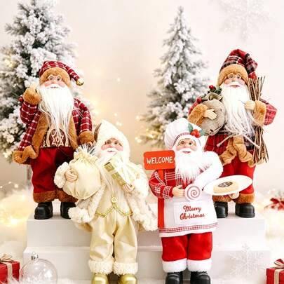 1 st 12-tums stående jultomte-dekorationsprydnad, juldekoration för skrivbord, lämplig för juldekoration, julklappar, rum/vardagsrum, inomhus, fönster - Multifärgad (A)