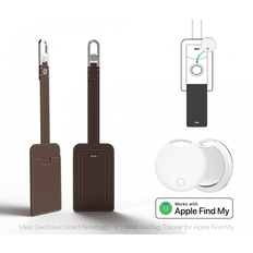 Meid GeoTravel Luggage Tag + GeoTag - Dark Brown Silver, Rejsetilbehør