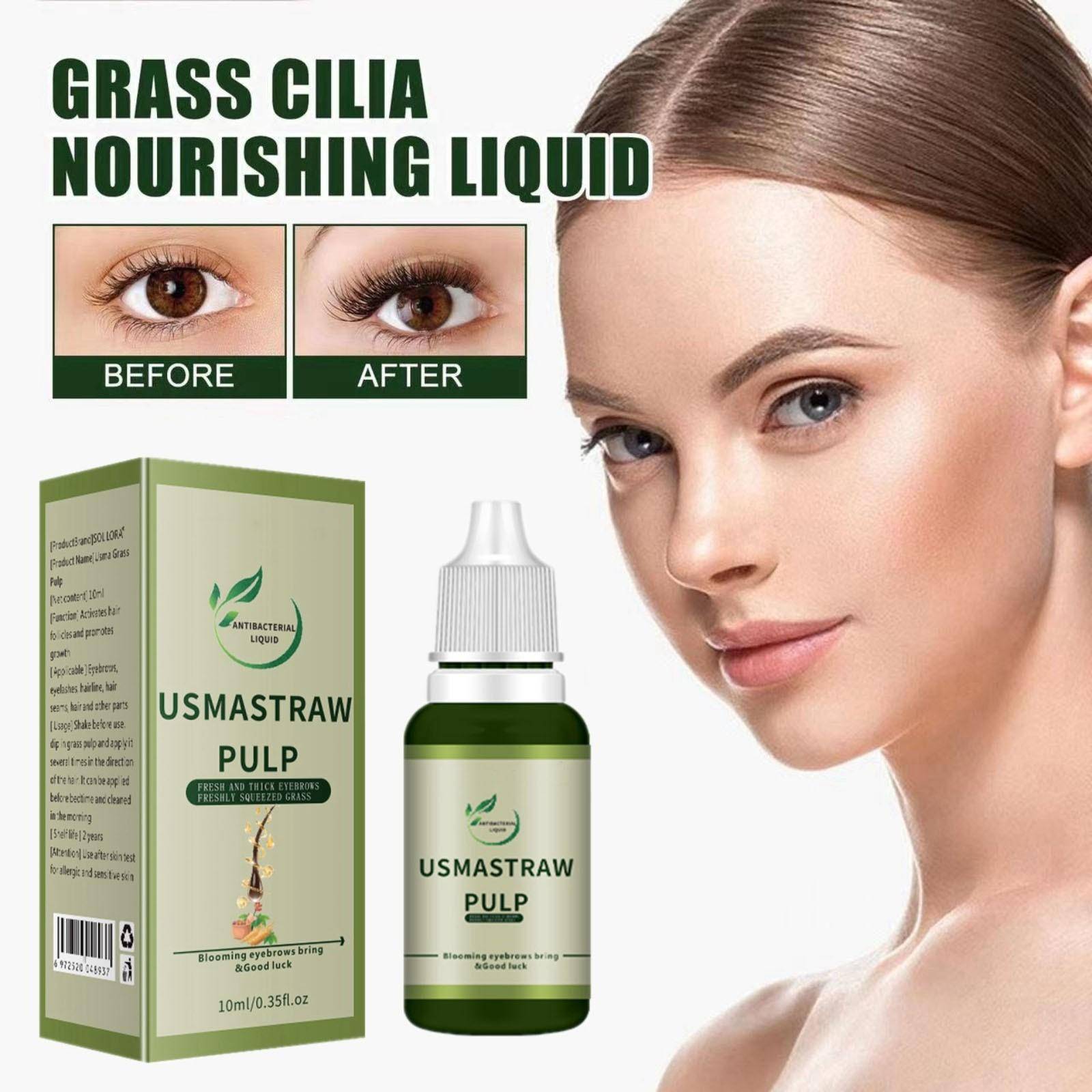 Usma Gräsjuice Ögonbryn Ögonfransar Tjock Färsk Usman Tinningar Skägg Öka Gräsjuice 10ML grön