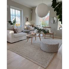 Sarek beige - handvävd ullmatta Rund 120 cm - Beige (Rund 120 cm)