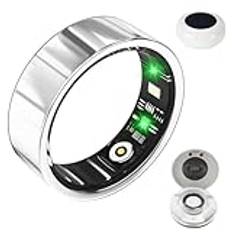 Smart ring, fitnessringar för kvinnor män med sömn hjärtfrekvens blodtryck syremonitor Bluetooth hälsoring med laddningsfodral, svart #7