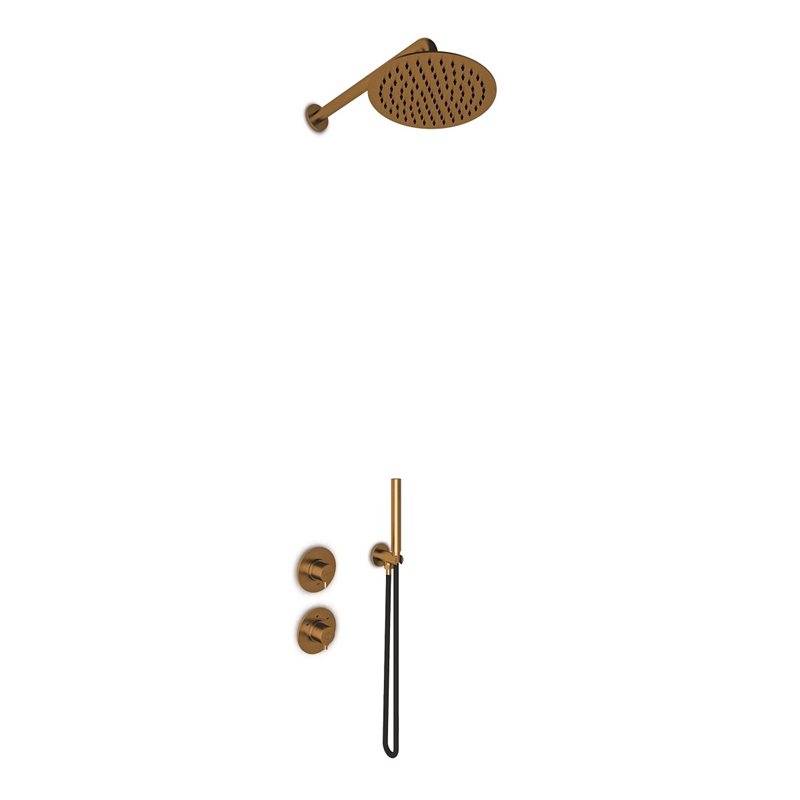 Takduschset JEE-O Slimline Kombination 1 för Inbyggnad - Brons PVD