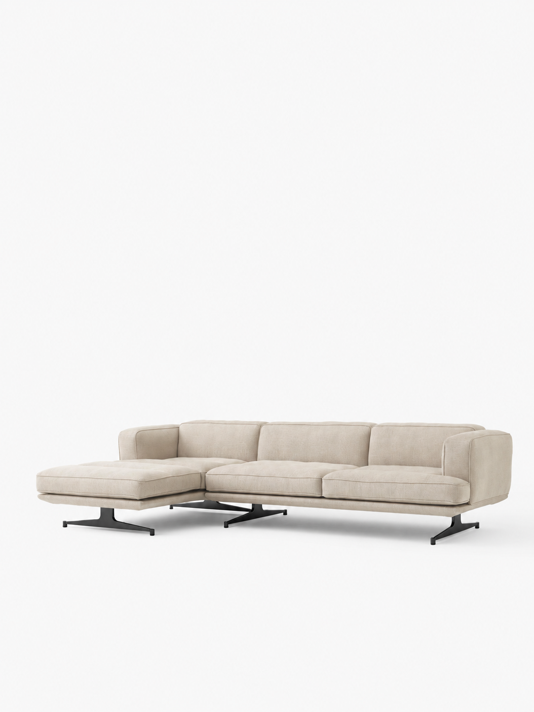 &Tradition - Inland AV42 sofa med chaiselong Venstrevendt - Ecriture 0240 - sort stel - Jacobsen Plus