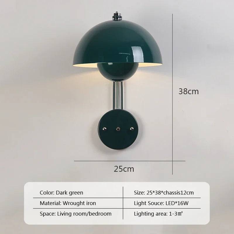ShroomLite Vägglampa - Kreativ Belysning för Modernt Inredning - Grön