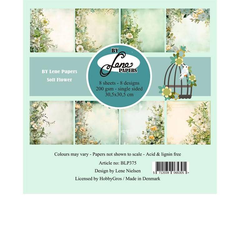 Scrapbookingpapper - 30x30cm - Soft Flowers