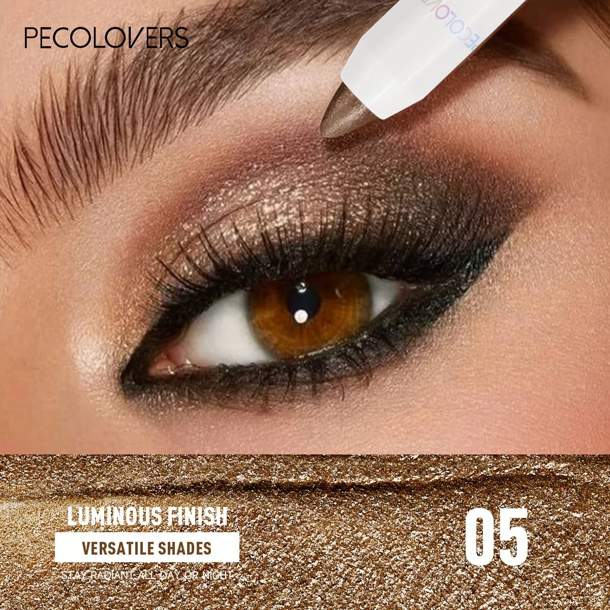 TEMU 1pc Vibrant Waterproof Eye Shadow Pen, Highlighter, Glitter Matte, Soft Texture, Long-lasting Makeup Effect For A Halloween Christmas Eye Makeup
