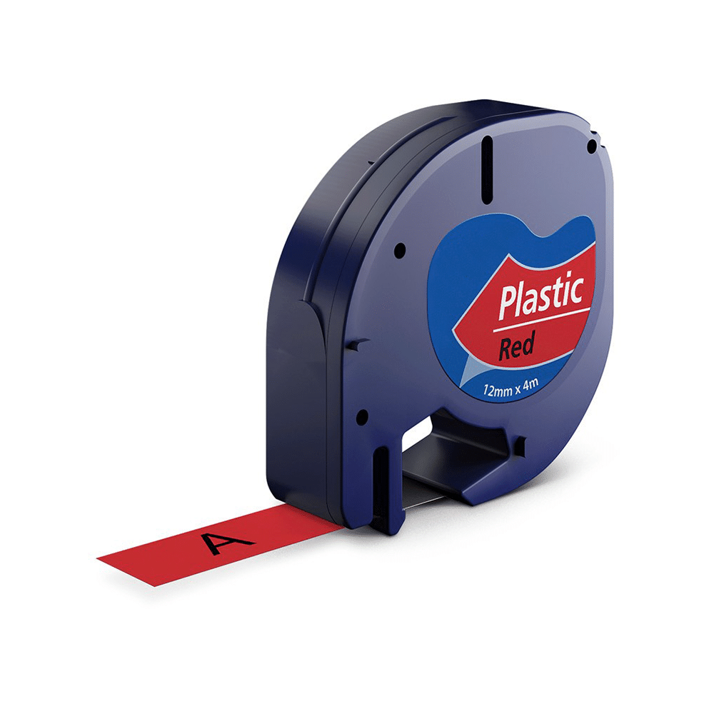Dymo 91203 | 91223 sort på rød tape - Kompatibel S0721630 - 12 mm x 4 m