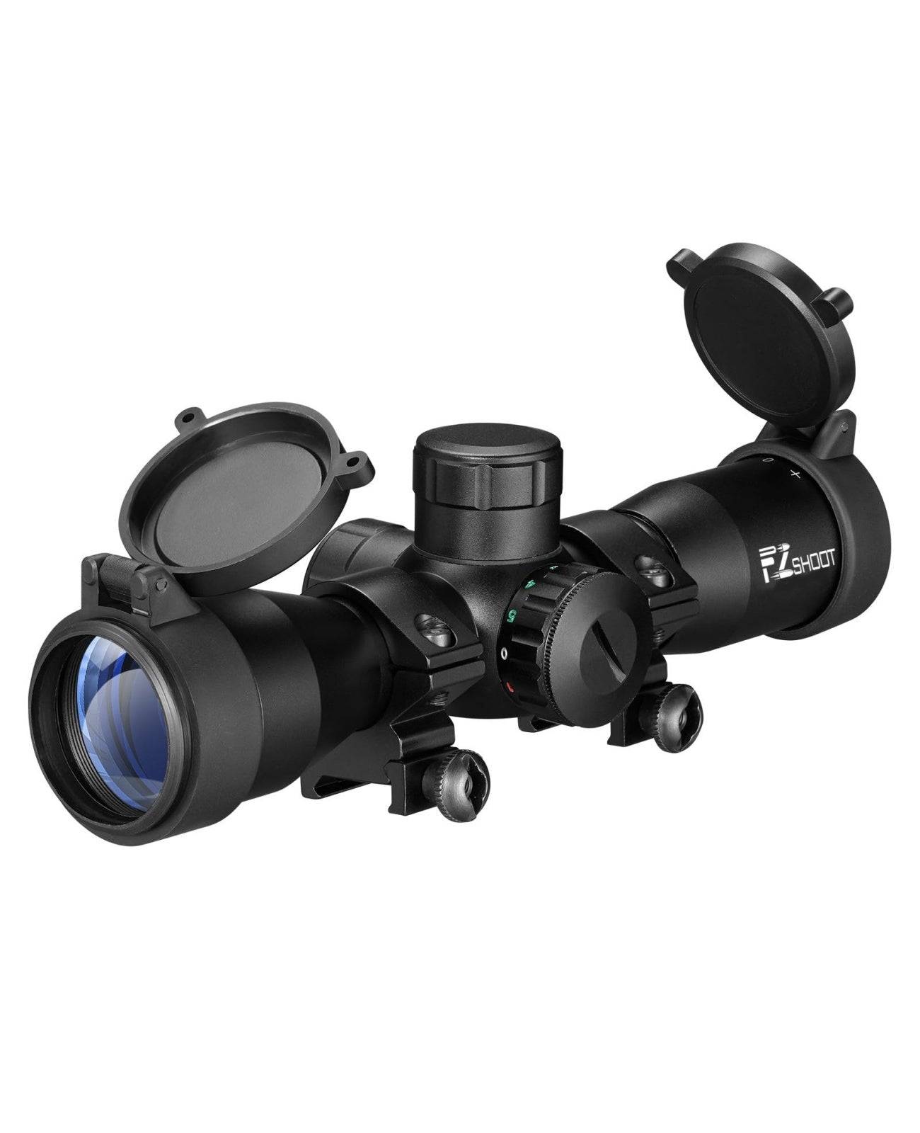 EZSHOOT 4x32 Crossbow Scope, Red/Green, Etched Reticle
