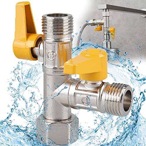 3-vägs Omkopplingsventil för Pool och Dusch, T-stycke G 1/2 Mässing T-adapter, Regndusch, Solid Mässing för Kök, Badrum Orange
