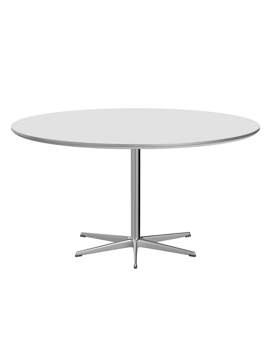 Piet Hein A826 Spisebord, Ø145 cm fra Fritz Hansen Hvid laminat m. alukant - Jacobsen Plus