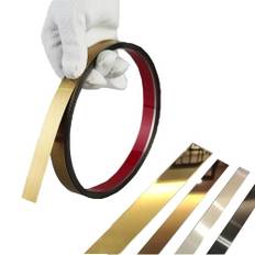 5 m x 2 cm WZERHO flexibel prydnadslist, självhäftande guld, väggklistermärken, självhäftande för vägg, spegel, möbeldekor
