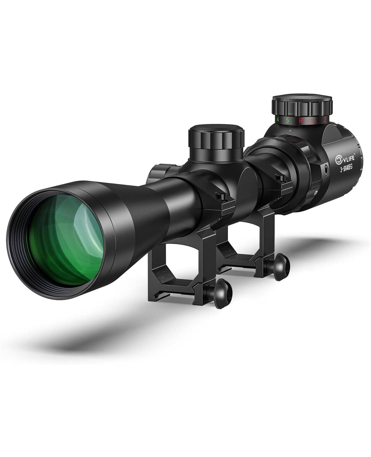 CVLIFE FoxSpook 3-9x40 Rifle Scope, Mil-dot Reticle Scope for Hunting with 20mm Piactinny