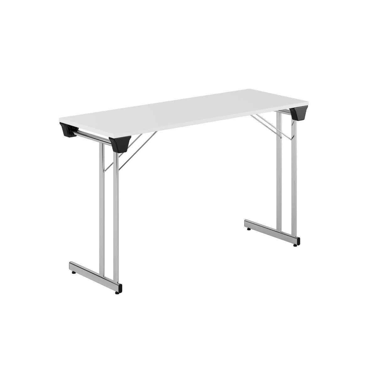 Kongress Style - 120x45cm - Sammenklappeligt bord - Hvid-krom.