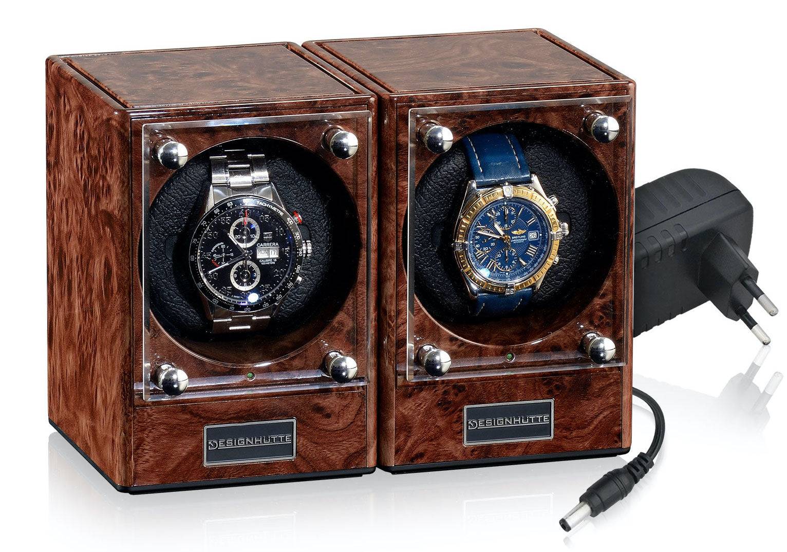 Designhuette Watch Winder Piccolo Starter Kit 2 Burlwood - Default Title / Black