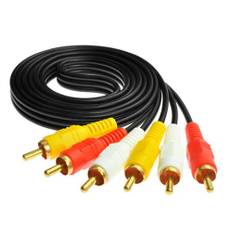 RCA-kabel, 3 RCA-kabel ljudvideo kompositkabel, AV-kabel guldpläterad, för TV, VCR, DVD, satellit, hemmabiomottagare-5ft