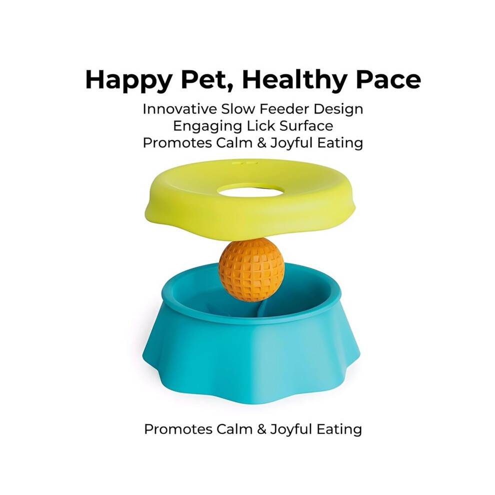 Slow Feeder Dog Bowls with Rolling Interactive Dog Lick Bowl for Liquid Treats for Bone Broth, Yogurt