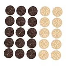 Generic 48St Schacktillbehör Trä Pjäser Pjäs Tillbehör Brädspel Schack Schack Underhållande Tillbehör Runda Pjäser Runda Trä Pjäser Backgammon Speltillbehör