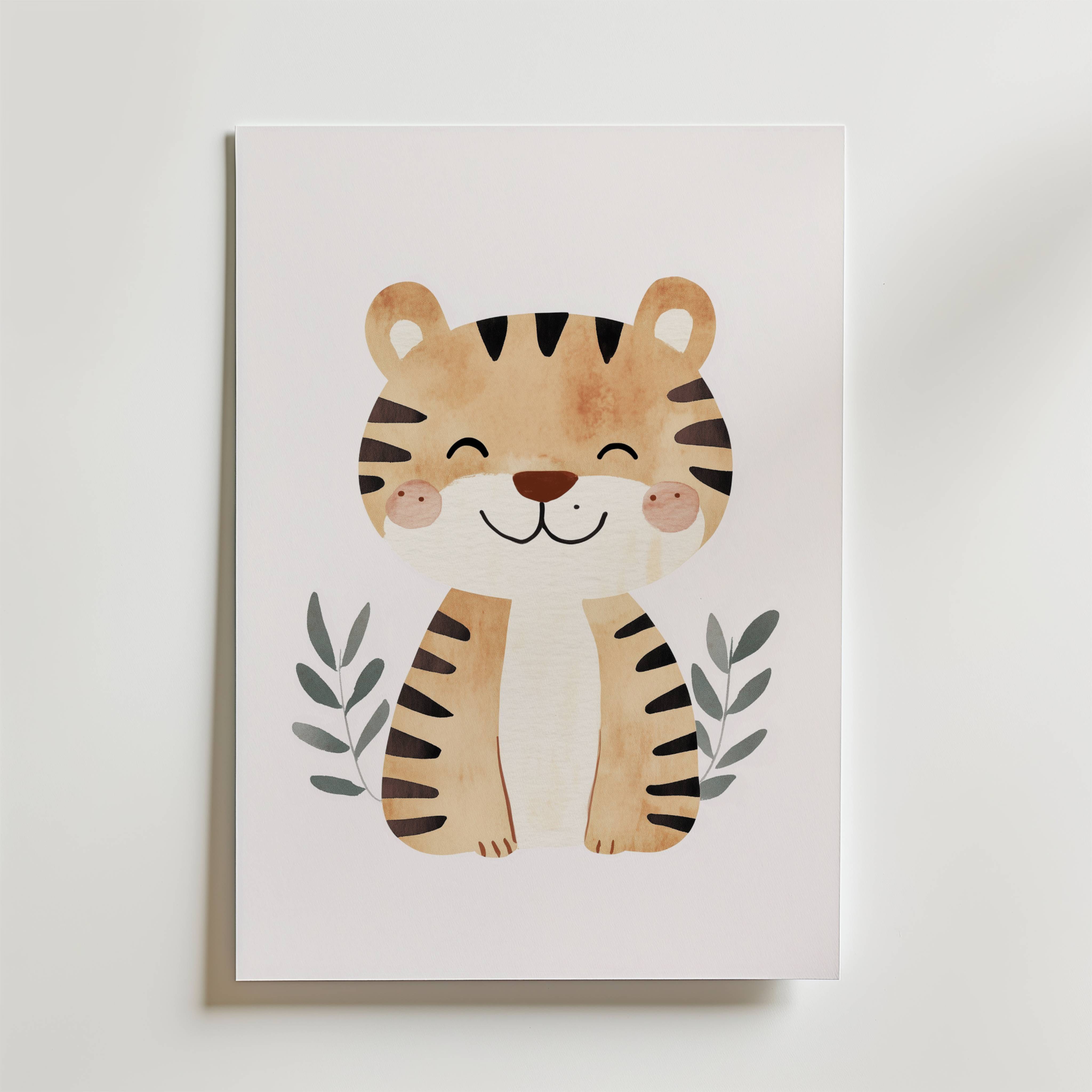 Happy Tiger Poster - Fine Art Poster 50x70 cm