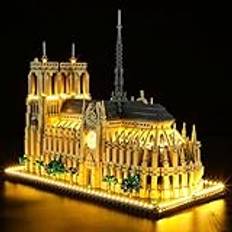 YEABRICKS LED-ljus för Lego-21061 Architecture Notre-Dame de Paris byggstenar modell (Lego set ingår ej)