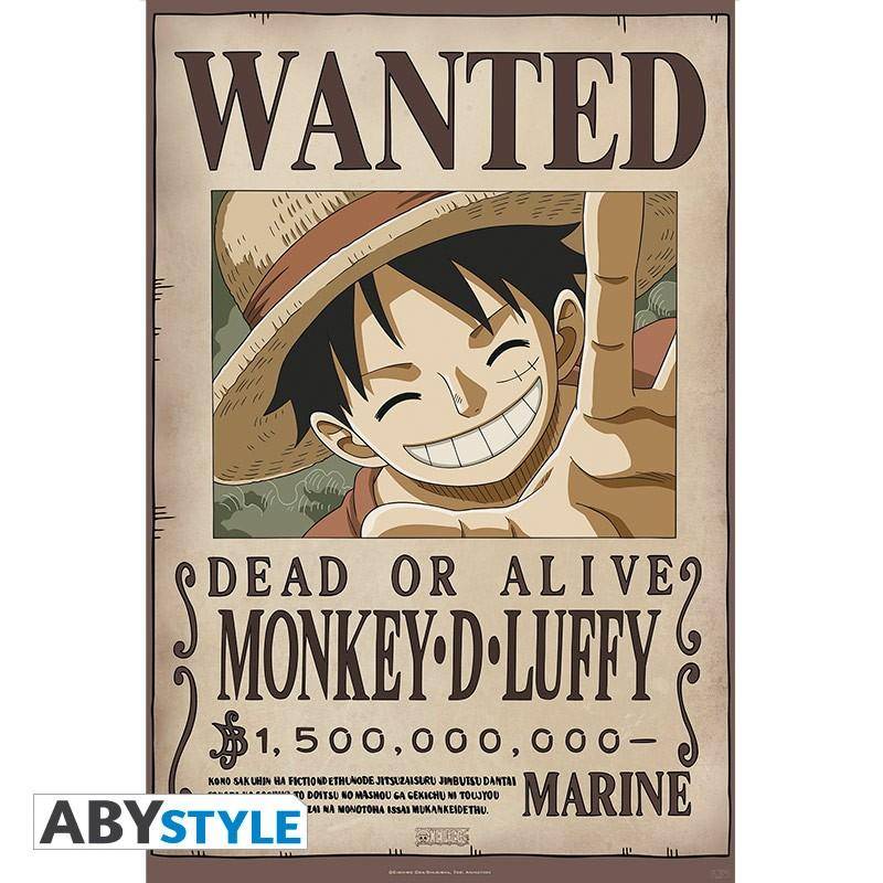 One Piece Poster Wanted Luffy New 91x61cm