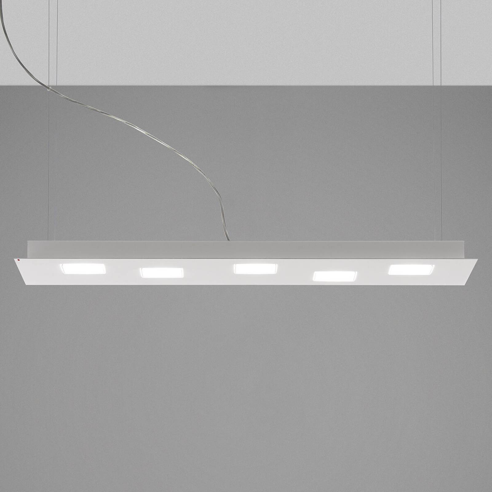 Fabbian Hængelampe Quarter, dæmpbar, Hvid/opal, Stue/spisestue, Aluminium, Design