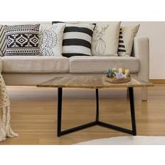 Sidobord 56 x 47 cm vardagsrum bord soffbord fin metall ram-Svart