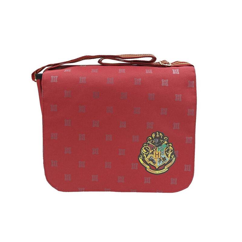 Harry Potter Hogwarts Crest Burgundy Messenger Courier Bag (01721)