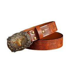 Men's Western Cowboy Big Buckle Belt