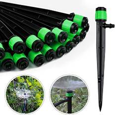 Kalolary 100st Irrigation Drippers Drip Emitters, 360 Degree Adjustable Irrigation Drip Drippers Passar 1/4 (4-6mm) Bevattningsrör, för vattenflödesbevattningssystem (grön)