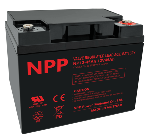 NPP Power AGM blybatteri 12V 45Ah
