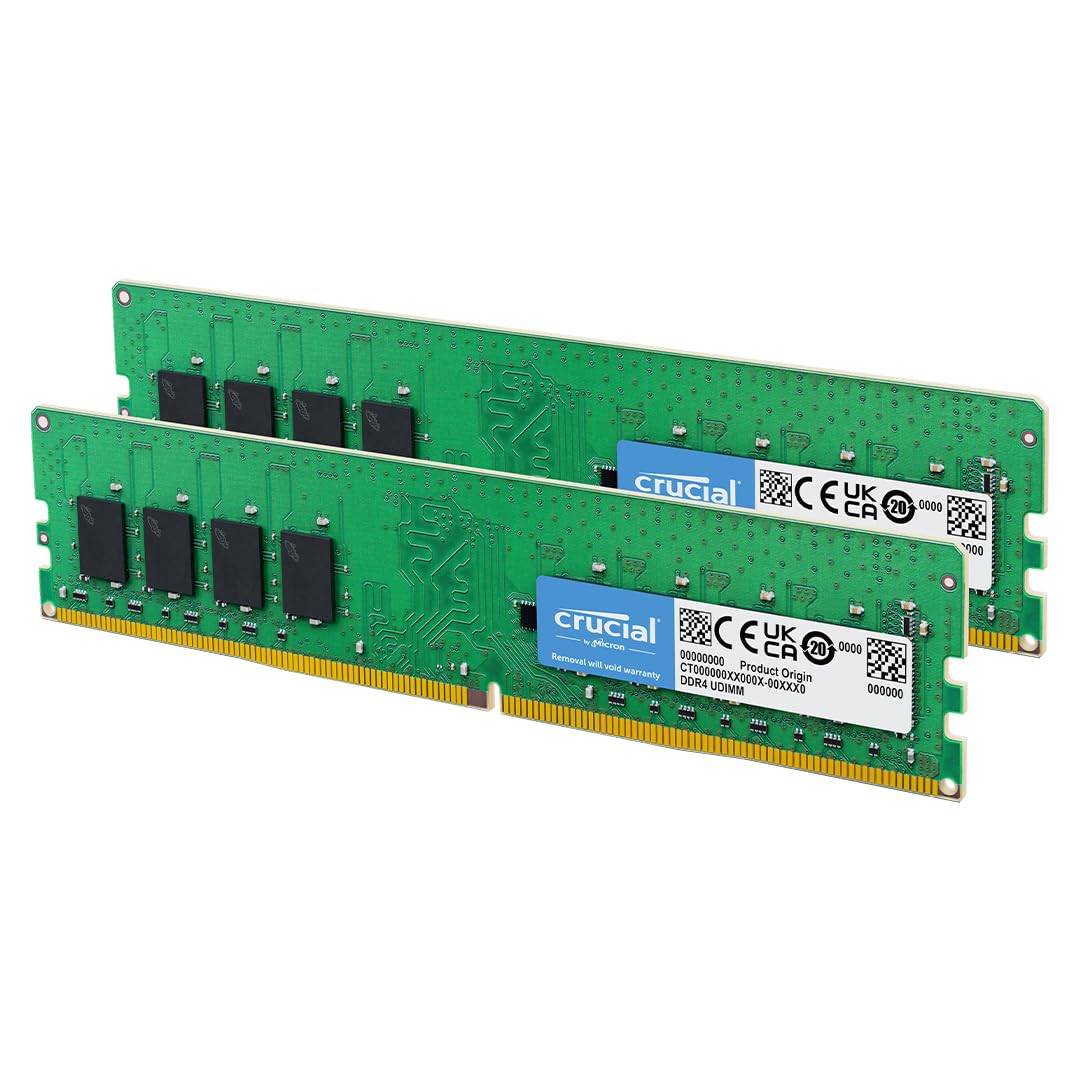 Kritiskt stationärt ytterligare minne 16GB DDR4 CL22 UDIMM 288pin CT2K8G4DFRA32A (8GBx2) 3200MT/s (PC4-25600) grön